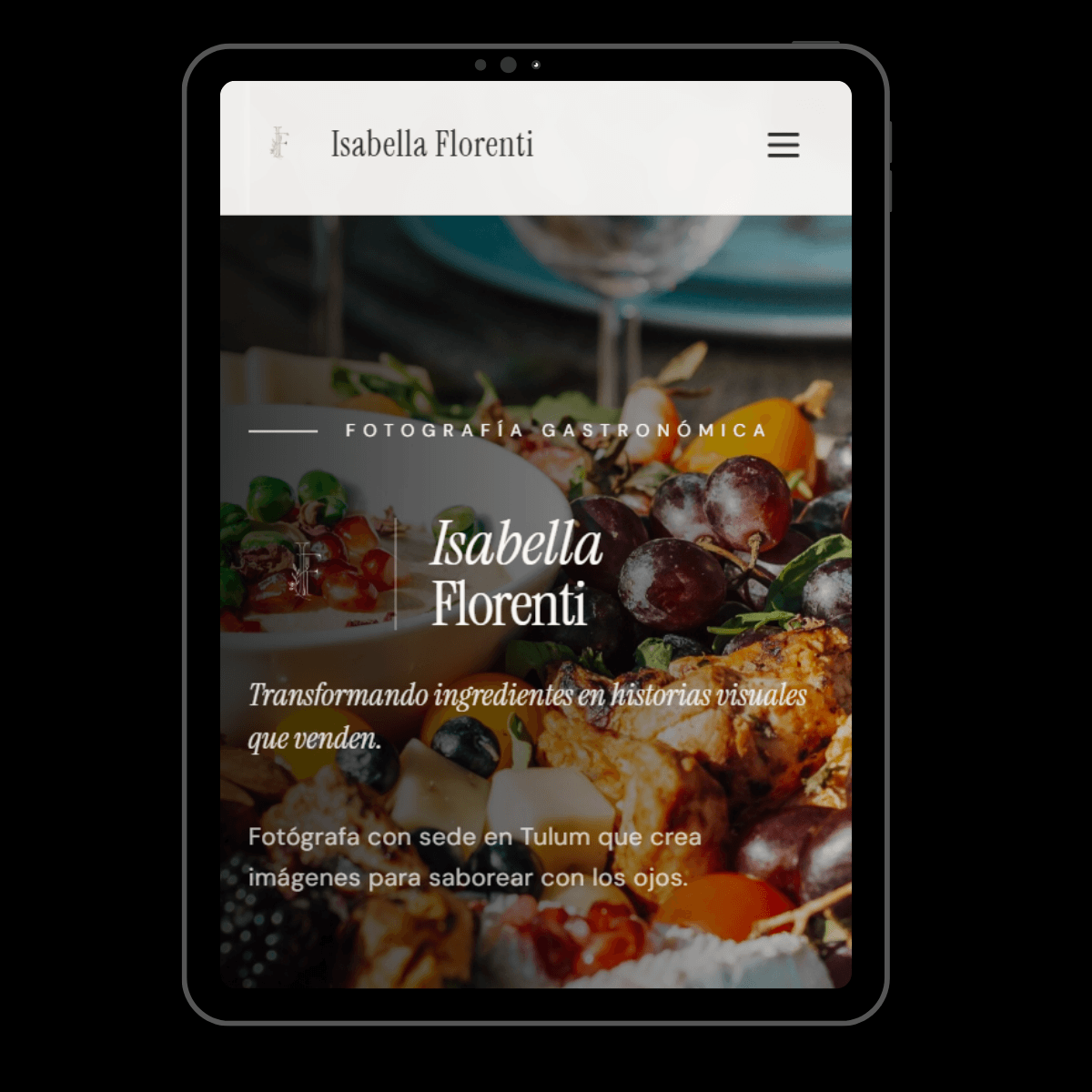 Fotografía Gastronómica tablet